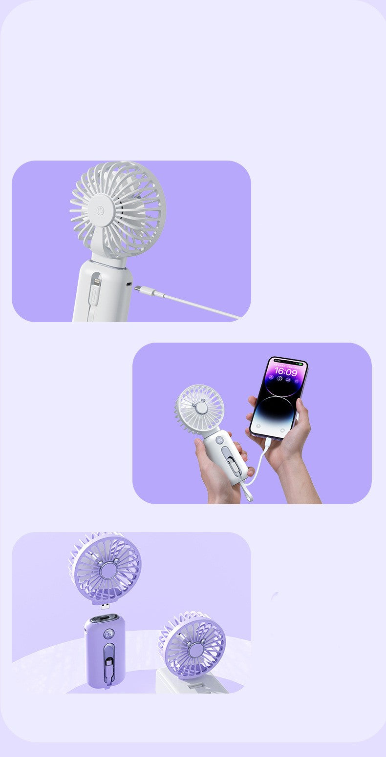 2-in-1 Handheld Portable Fan and Fast Charging