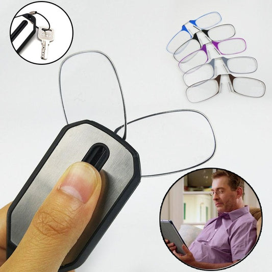 Mini Rimless Nose Clip On Portable Magnifying Reading Glasses Men & Women